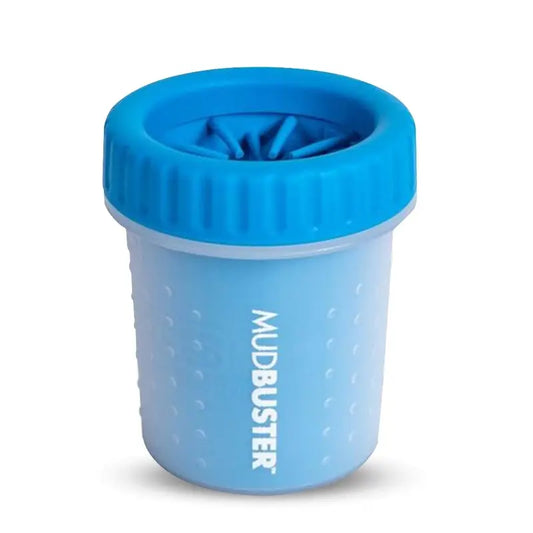 Blue container with a textured lid on a white background