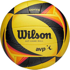 Wilson AVP OPTX Official Beach Volleyball – Black/Yellow – High Quality