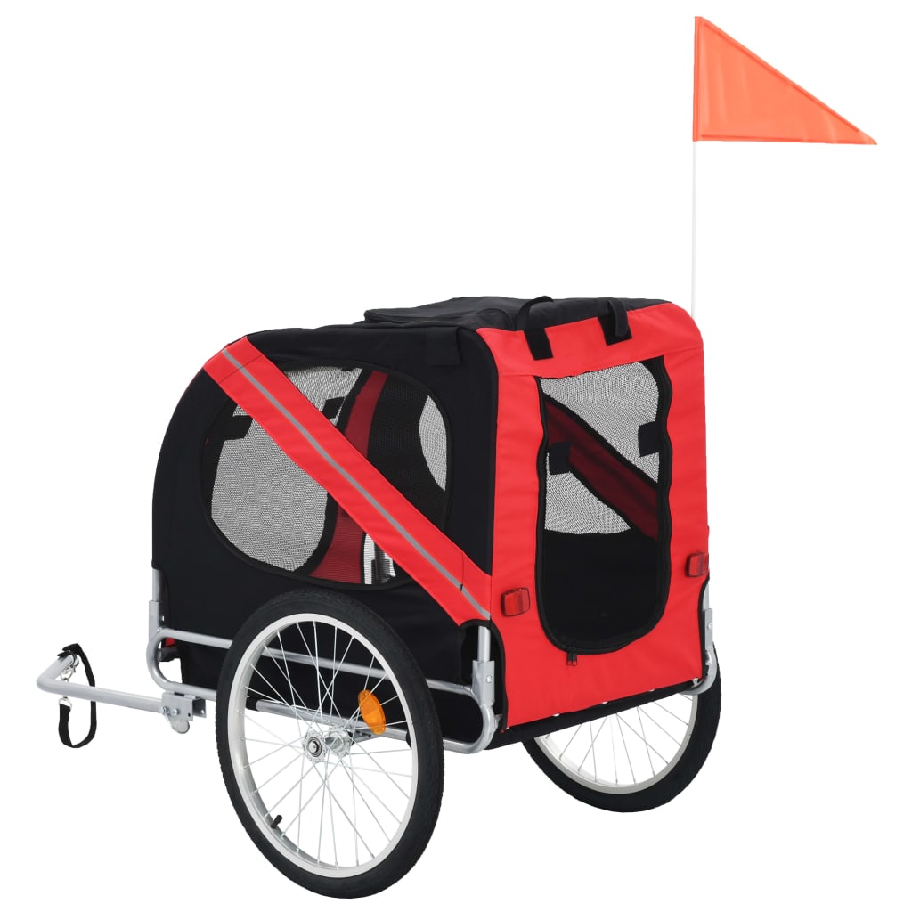 vidaXL Pet Bike Trailer Foldable Dog Bicycle Carrier Dog Buggy Cart for Bike